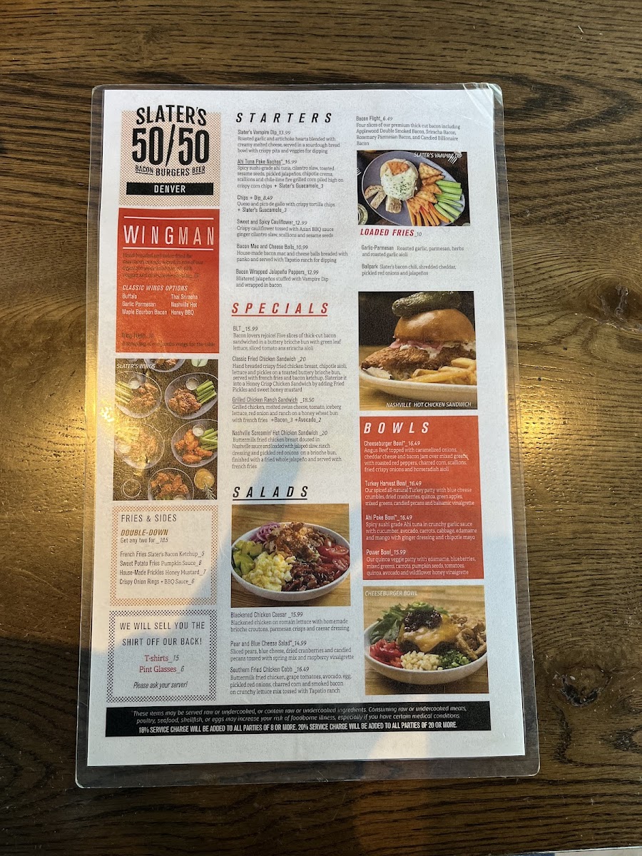 Slater's 50/50 Menu - Image 2