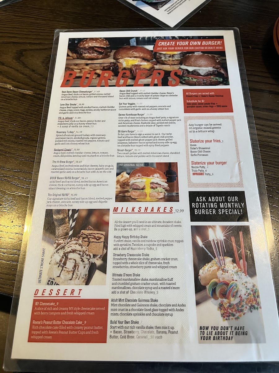 Slater's 50/50 Menu - Image 5